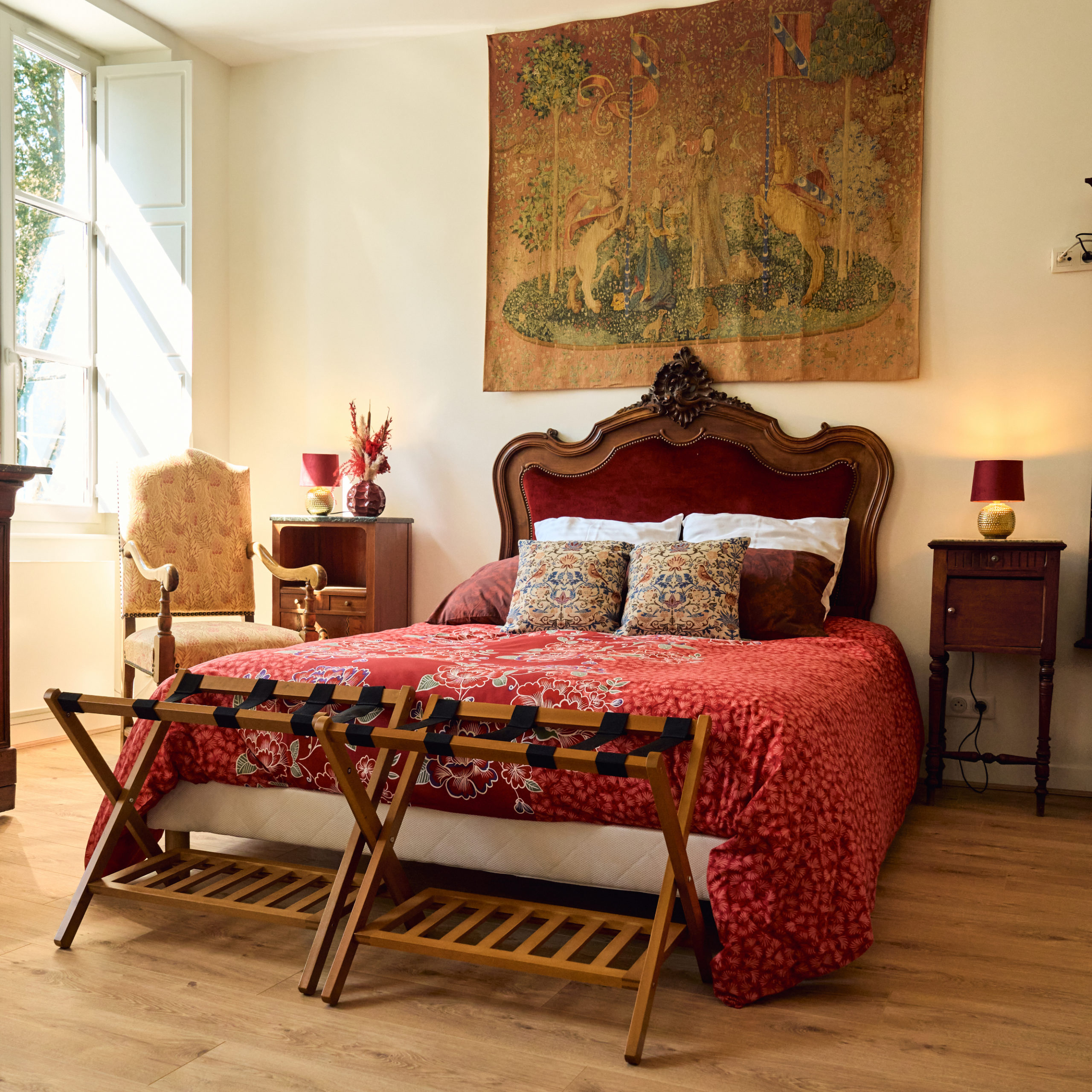 Chambre de charme la Dame à la Licorne - chambre d'hôtes 4 épis au Château de la Motte Louchy-Montfand, Allier, Auvergne